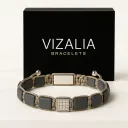 Bracelet Pierres Plates - Hématite mate | Argent