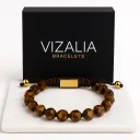 Bracelet Perles Facettées - Oeil de Tigre | Or