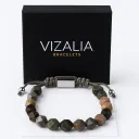 Bracelet multi-jaspe naturelles à facette 