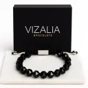 Bracelet Perles Facettées - Onyx Noir | Argent   
