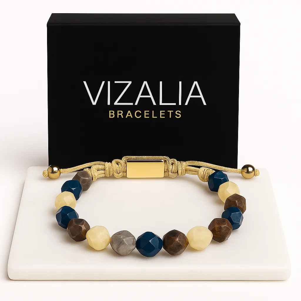 Bracelet Agate bleue naturelles à facette   