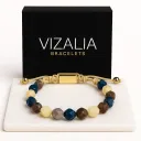 Bracelet Agate bleue naturelles à facette   