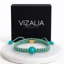 Bracelet Macramé Tressé Turquoise