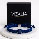 Bracelet Macramé Tressé Bleu