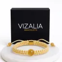 Bracelet Macramé Tressé Jaune