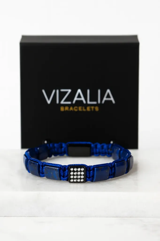 [pierre plate - Lapis lazuli | Argent] Bracelet pierre plate - Lapis lazuli | Argent