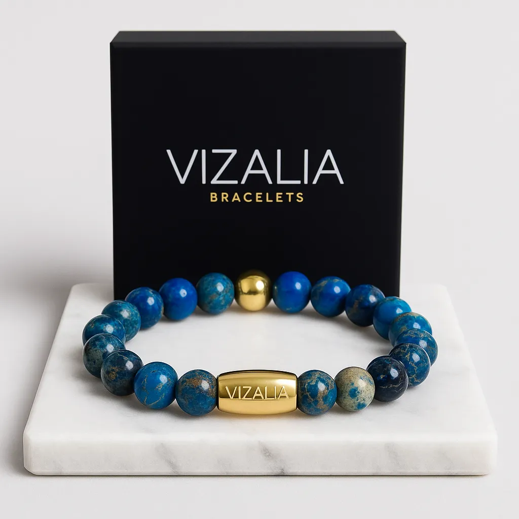 Bracelet perles - Lapis lazuli | Or
