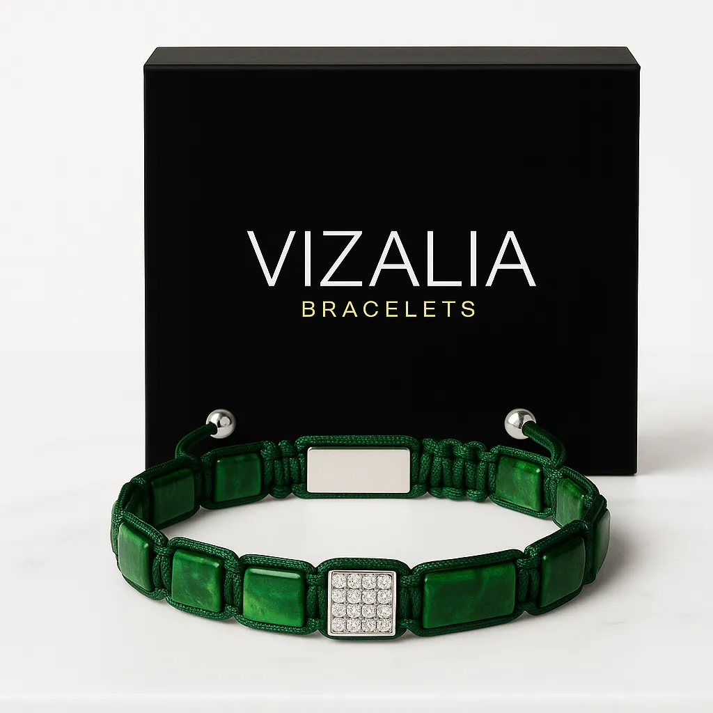 [Pierres Plates - Malachite | Argent] Bracelet Pierres Plates - Malachite | Argent