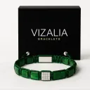 Bracelet Pierres Plates - Malachite | Argent