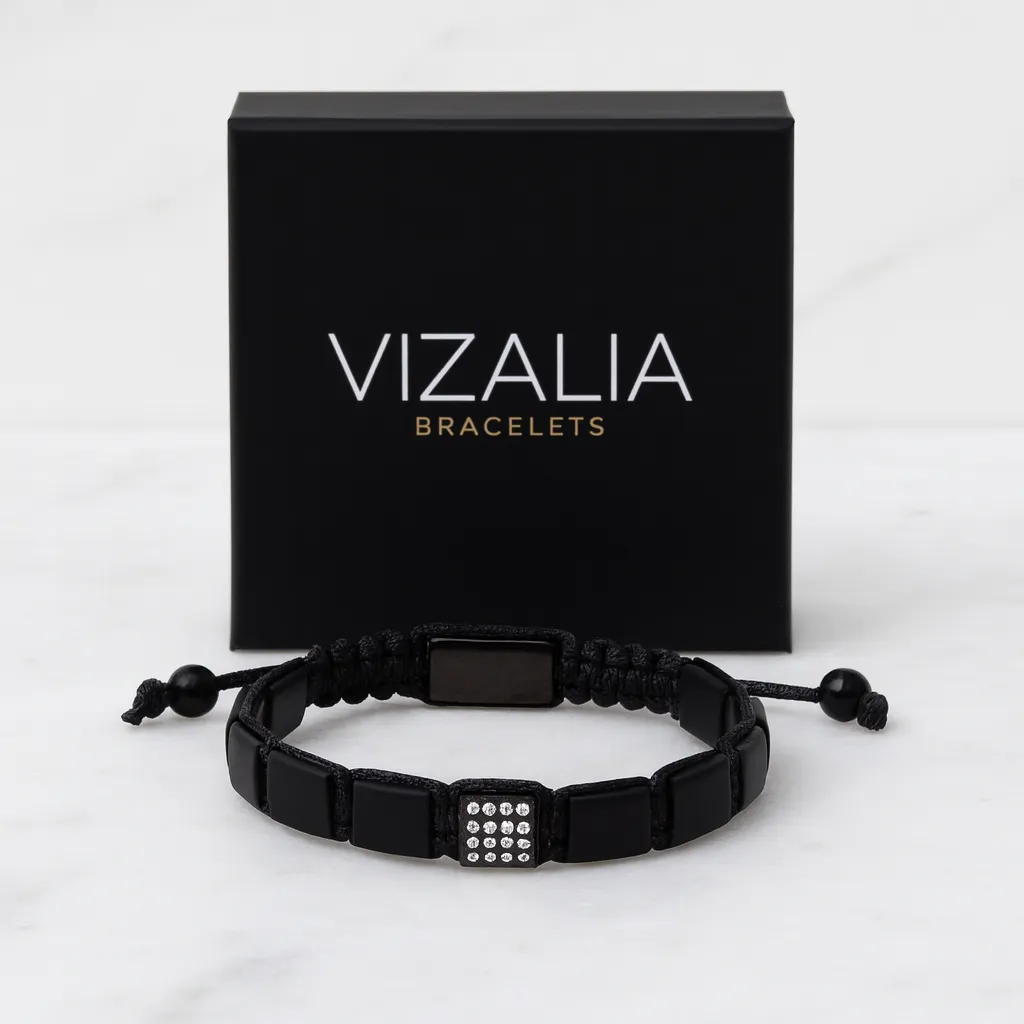 [Pierres Plates - Onyx Noir | Argent] Bracelet Pierres Plates - Onyx Noir | Argent