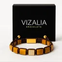 Bracelet Pierres Plates - Oeil de Tigre | Or